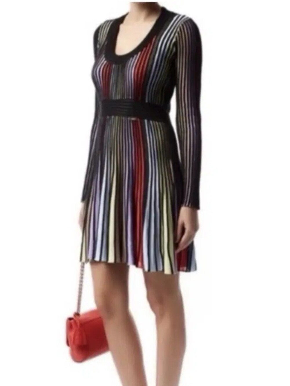 Just Cavalli Multi Colored Ribbed Dress